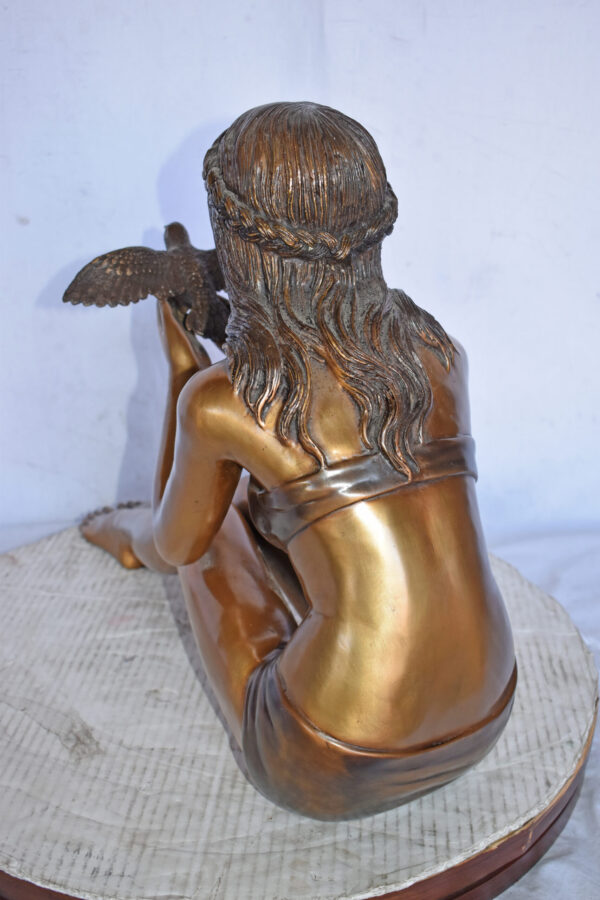 Young Beautiful Girl Helping A Bird Fly - Size: 22"L x 7"W x 18"H. - Image 6