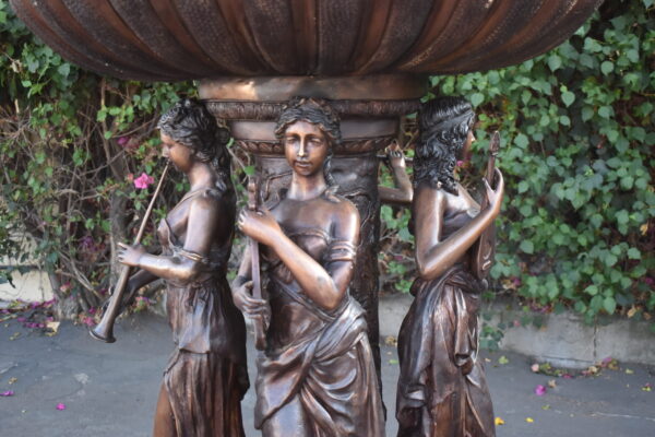 Eleven feet tall Bronze, Tiered Outdoor Fountain - Size: 51"L x 51"W x 138"H. - Image 13