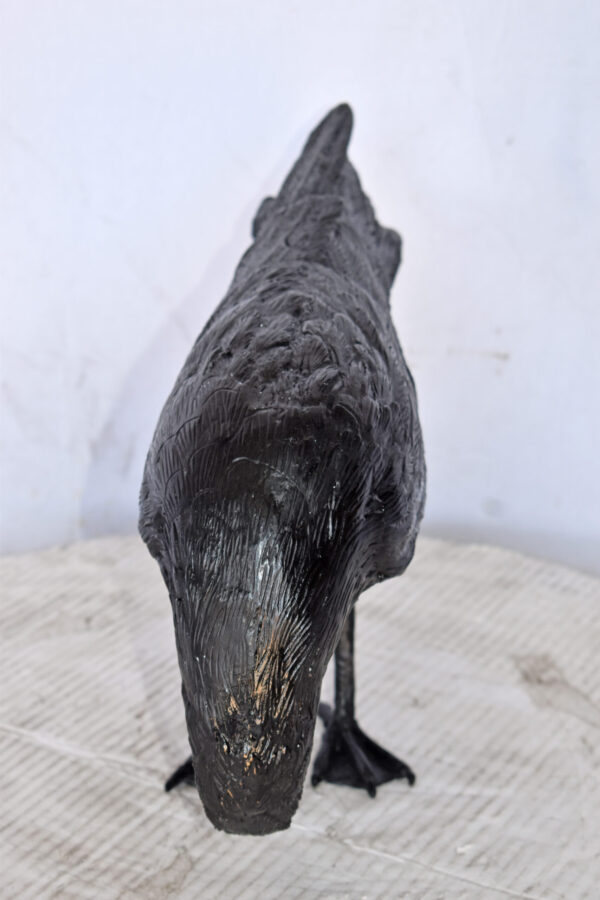 Raven Looking Down Bronze State - Size: 19"L x 5"W x 11"H. - Image 10