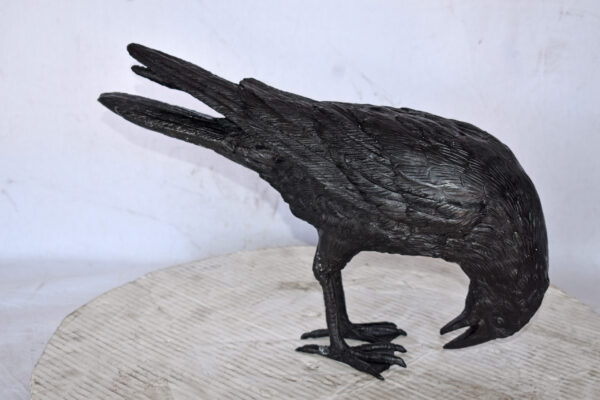Raven Looking Down Bronze State - Size: 19"L x 5"W x 11"H. - Image 12