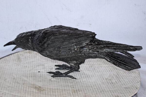 Raven Looking for Food Bronze State - Size: 24"L x 6"W x 12"H. - Image 12