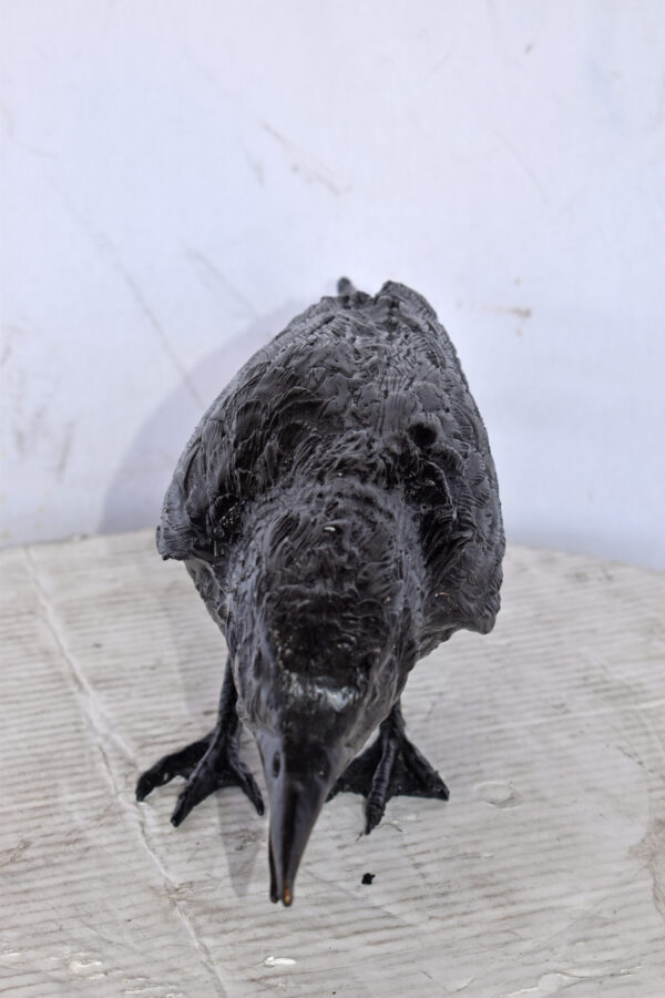 Raven Looking for Food Bronze State - Size: 24"L x 6"W x 12"H. - Image 8