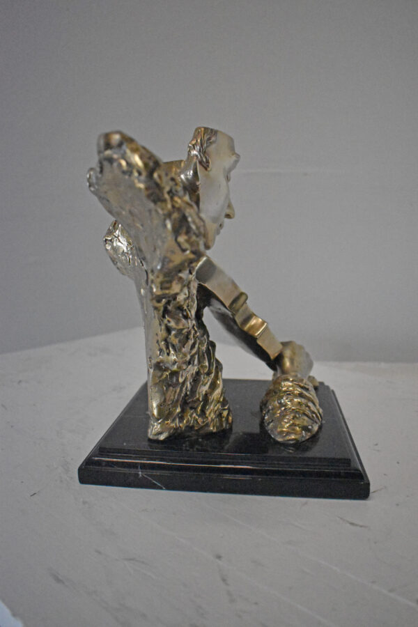 Man Playing the Violin Bronze Statue, Silver Finish - Size: 12"L x 9"W x 11"H. - Image 6