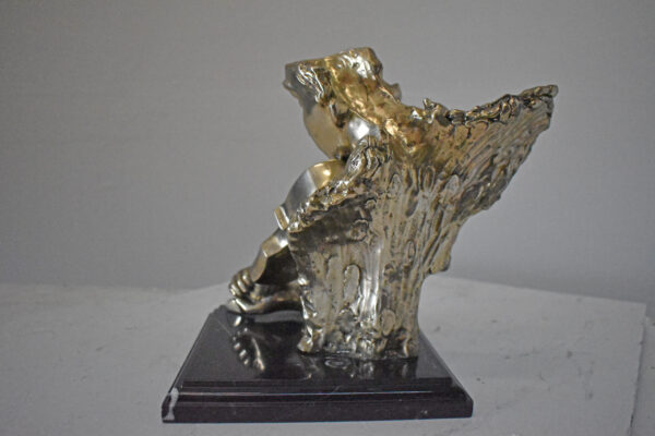Man Playing the Violin Bronze Statue, Silver Finish - Size: 12"L x 9"W x 11"H. - Image 7