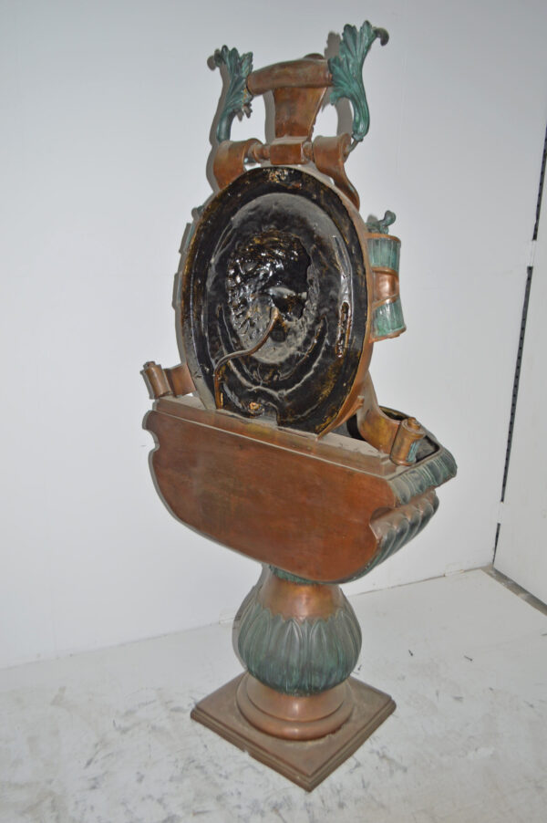 Lion Head Wall Fountain made of Bronze Statue - Size: 32"L x 22"W x 70"H. - Image 8