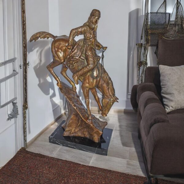 Mountain Man Bronze Statue, a Remington Replica - Size: 18"L x 8"W x 28"H. - Image 2