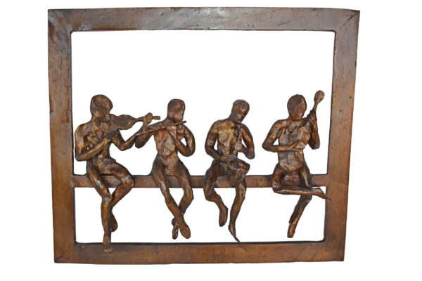 Musicians Picture Frame Made of Bronze Statue - Size: 21"L x 25"W x 4"H.