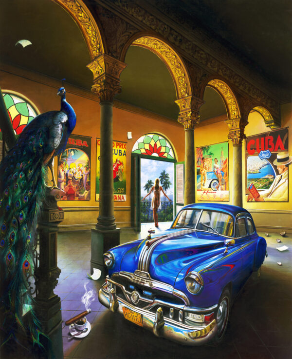 Orlando Quevedo Small Cuban Romance on Acrylic - Size: 20"L x 24"W