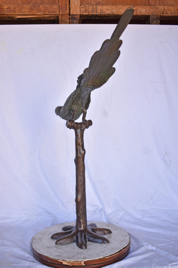 Parrot on a Tree looking Down Bronze Statue - Size: 37"L x 15"W x 47"H. - Image 10
