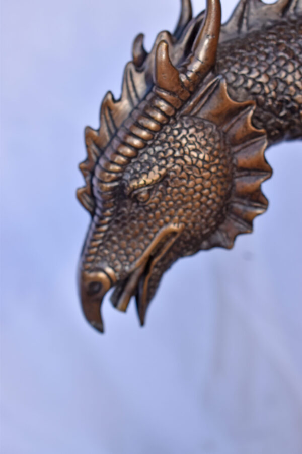 Dragon Standing on a Rock Bronze Statue Fountain - Size: 23"L x 18"W x 23"H. - Image 15