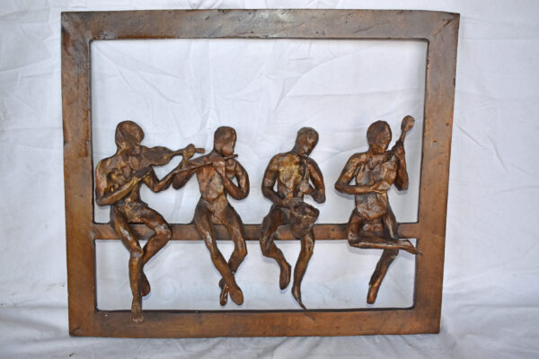 Musicians Picture Frame Made of Bronze Statue - Size: 21"L x 25"W x 4"H. - Image 3