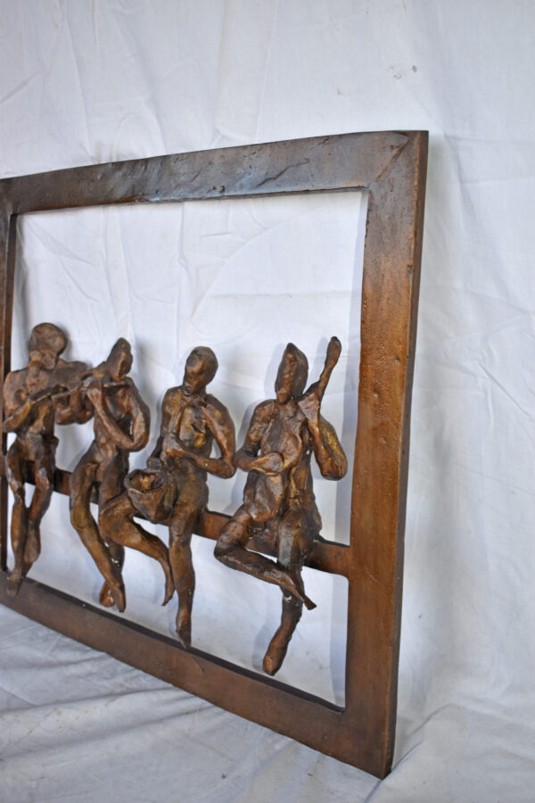 Musicians Picture Frame Made of Bronze Statue - Size: 21"L x 25"W x 4"H. - Image 4