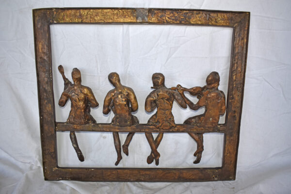 Musicians Picture Frame Made of Bronze Statue - Size: 21"L x 25"W x 4"H. - Image 8