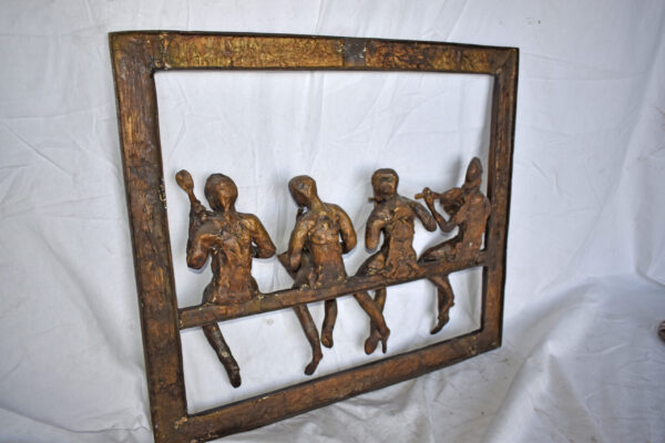 Musicians Picture Frame Made of Bronze Statue - Size: 21"L x 25"W x 4"H. - Image 10