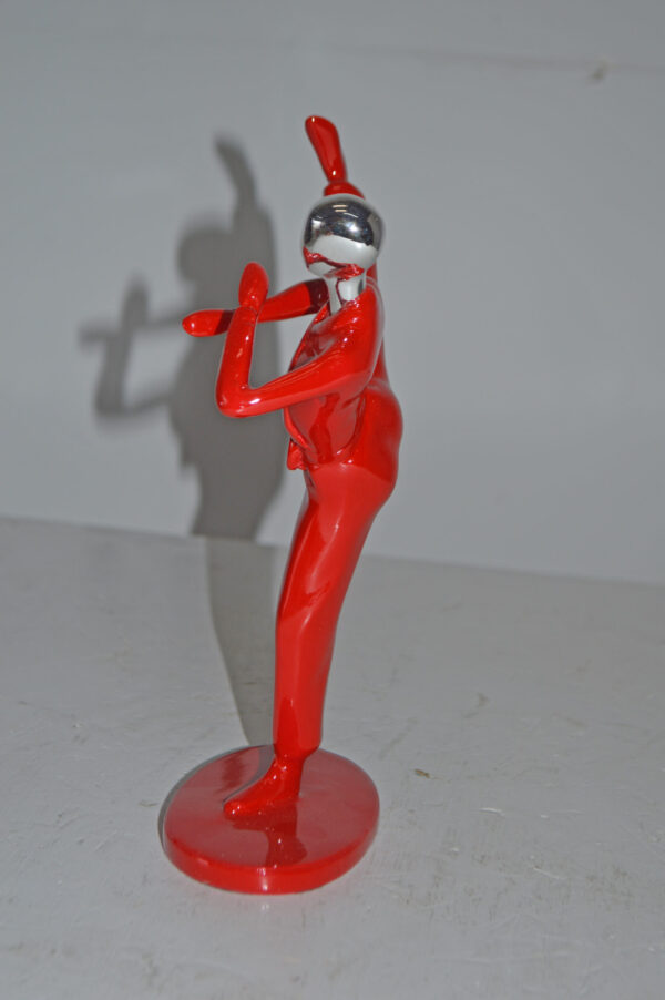 Karate, Krav Maga Front Kick, Red Chrome, Resin Statue - Size: 3" x 7" x 11"H - Image 4