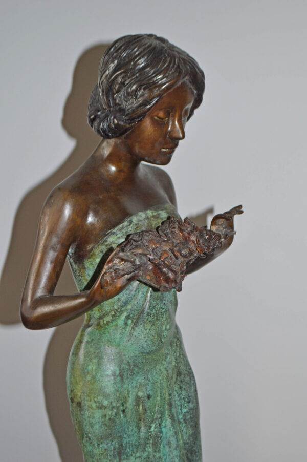A Set of The Four-Season Goddess bronze statues - Size: 12"L x 12"W x 43"H Each - Image 11