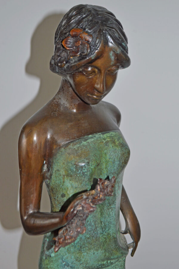 A Set of The Four-Season Goddess bronze statues - Size: 12"L x 12"W x 43"H Each - Image 7
