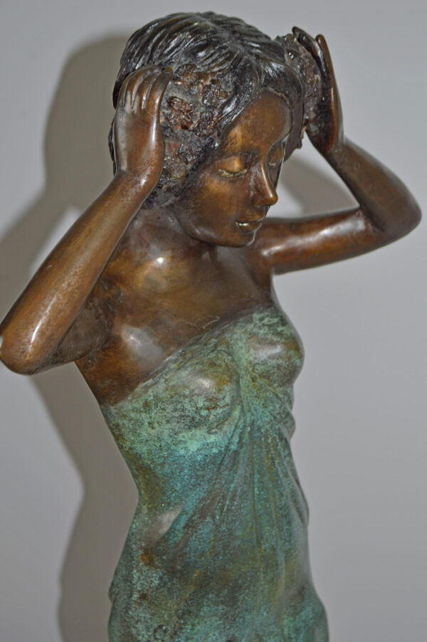 A Set of The Four-Season Goddess bronze statues - Size: 12"L x 12"W x 43"H Each - Image 8