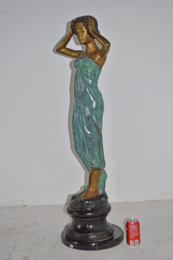 A Set of The Four-Season Goddess bronze statues - Size: 12"L x 12"W x 43"H Each - Image 9