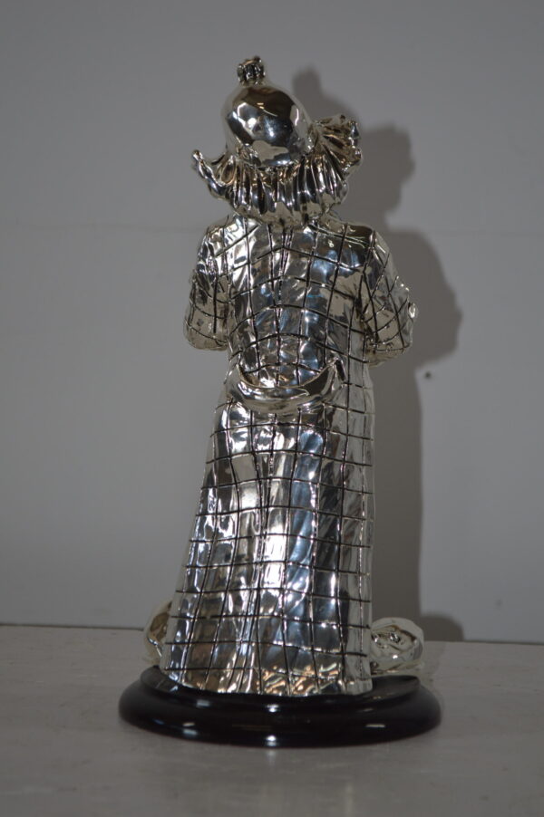 Clown Plays the Saxophone Resin Statue Silver finish - Size: 6"L x 6"W x 14"H. - Image 8