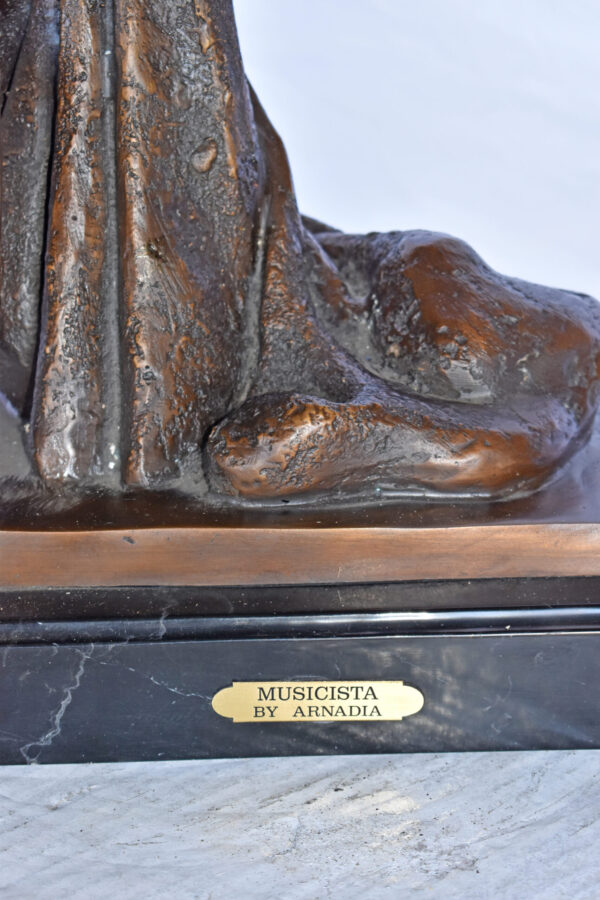 Musicista By Arnadia, Bust of Saxophone Player Bronze Statue -  15" x 18"x 32"H - Image 11