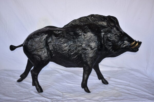 Lifesize Boar Made of Bronze, Statue  - Size: 12"L x 50"W x 30"H. - Image 3