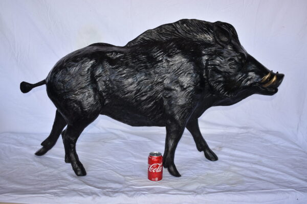 Lifesize Boar Made of Bronze, Statue  - Size: 12"L x 50"W x 30"H. - Image 4