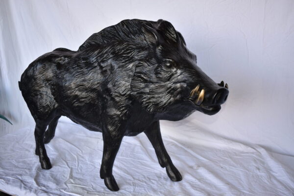 Lifesize Boar Made of Bronze, Statue  - Size: 12"L x 50"W x 30"H. - Image 5