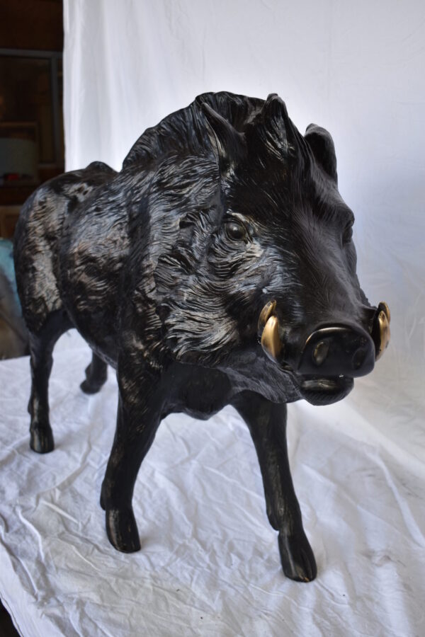 Lifesize Boar Made of Bronze, Statue  - Size: 12"L x 50"W x 30"H. - Image 8