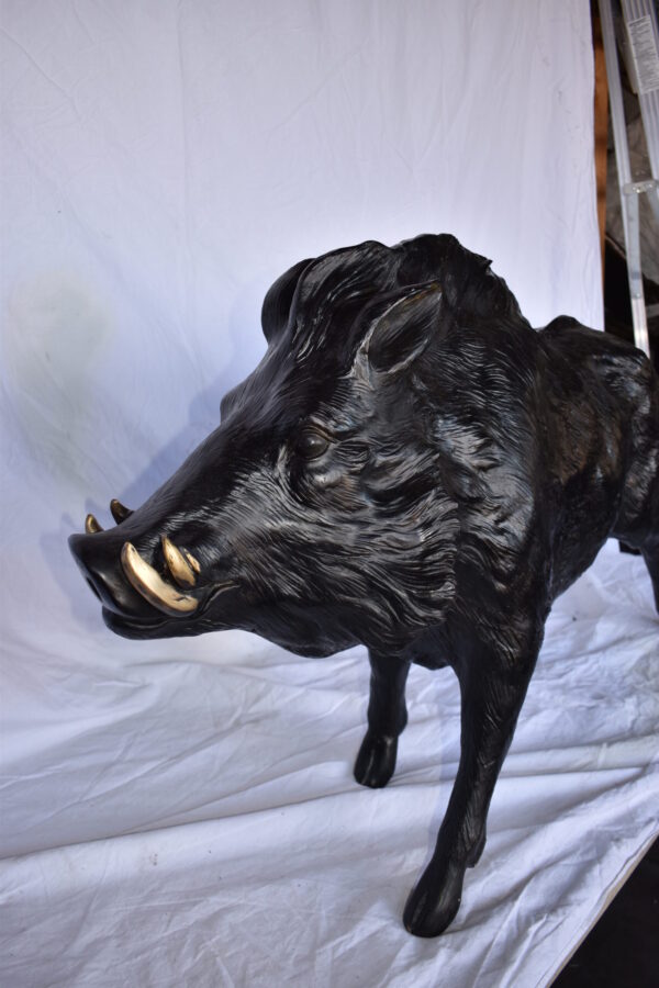Lifesize Boar Made of Bronze, Statue  - Size: 12"L x 50"W x 30"H. - Image 11