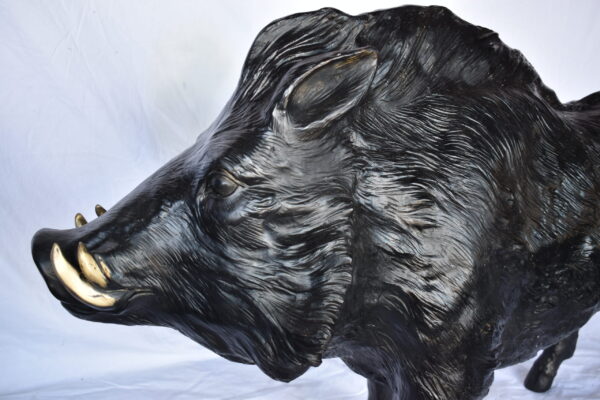Lifesize Boar Made of Bronze, Statue  - Size: 12"L x 50"W x 30"H. - Image 6