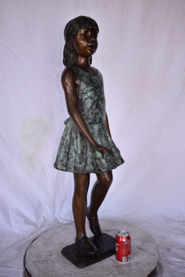 Young Ballerina Performing at A Show Bronze Statue Size: 14" x 14" x 41"H - Image 4