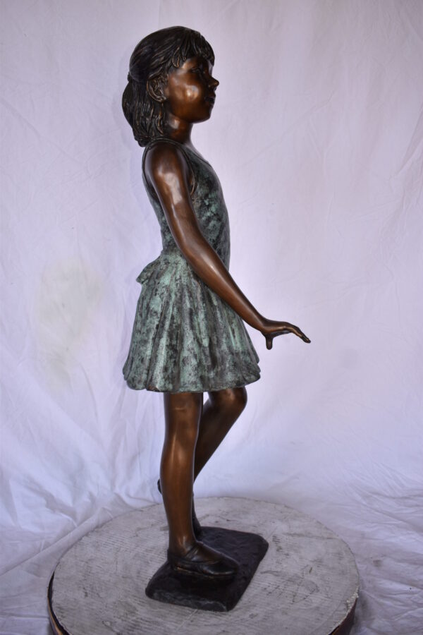 Young Ballerina Performing at A Show Bronze Statue Size: 14" x 14" x 41"H - Image 5
