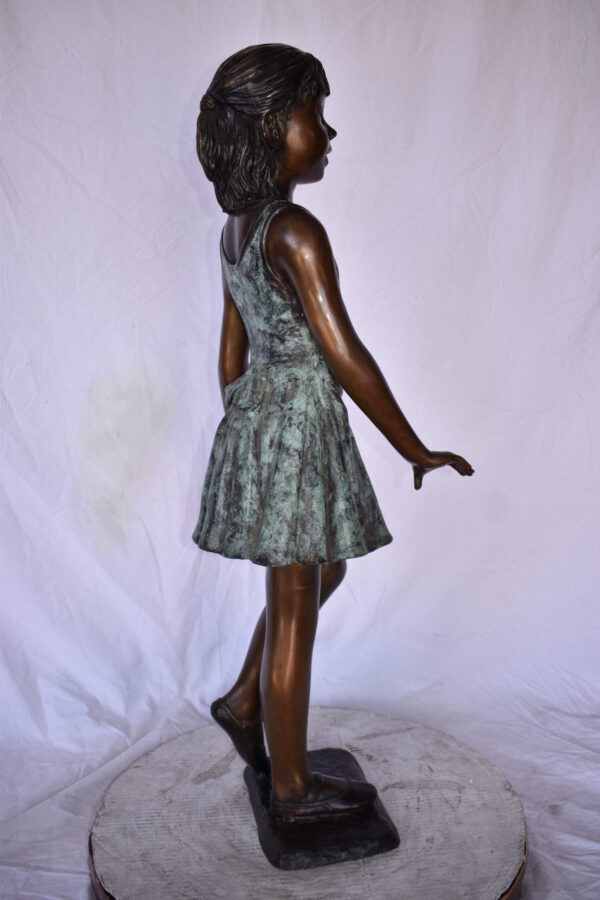 Young Ballerina Performing at A Show Bronze Statue Size: 14" x 14" x 41"H - Image 6