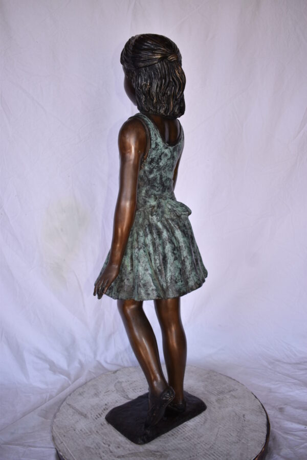 Young Ballerina Performing at A Show Bronze Statue Size: 14" x 14" x 41"H - Image 9