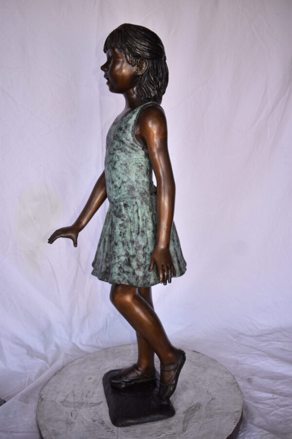 Young Ballerina Performing at A Show Bronze Statue Size: 14" x 14" x 41"H - Image 10