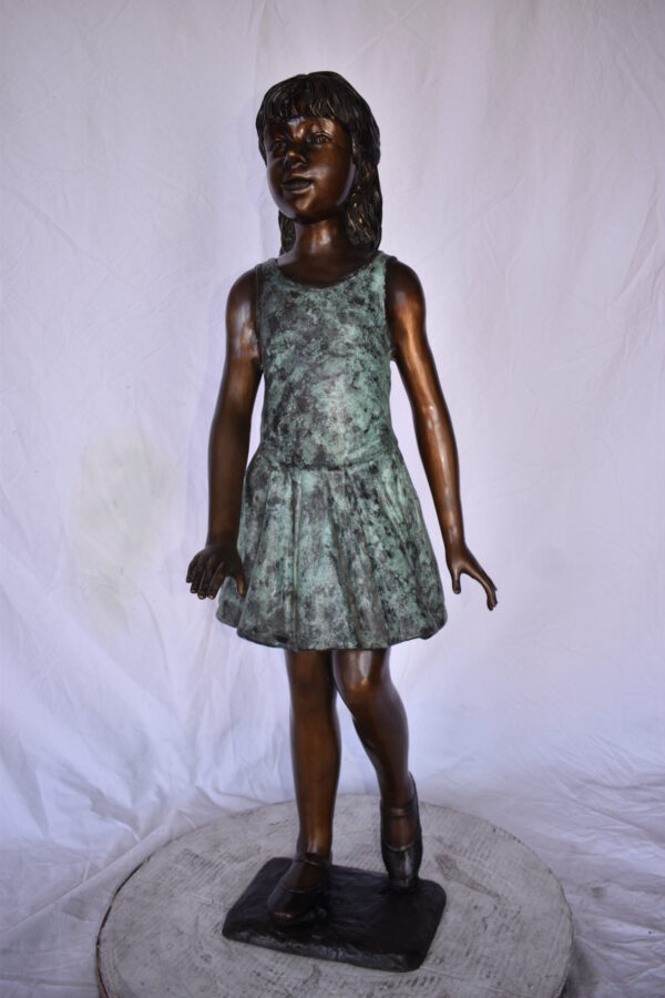 Young Ballerina Performing at A Show Bronze Statue Size: 14" x 14" x 41"H - Image 12