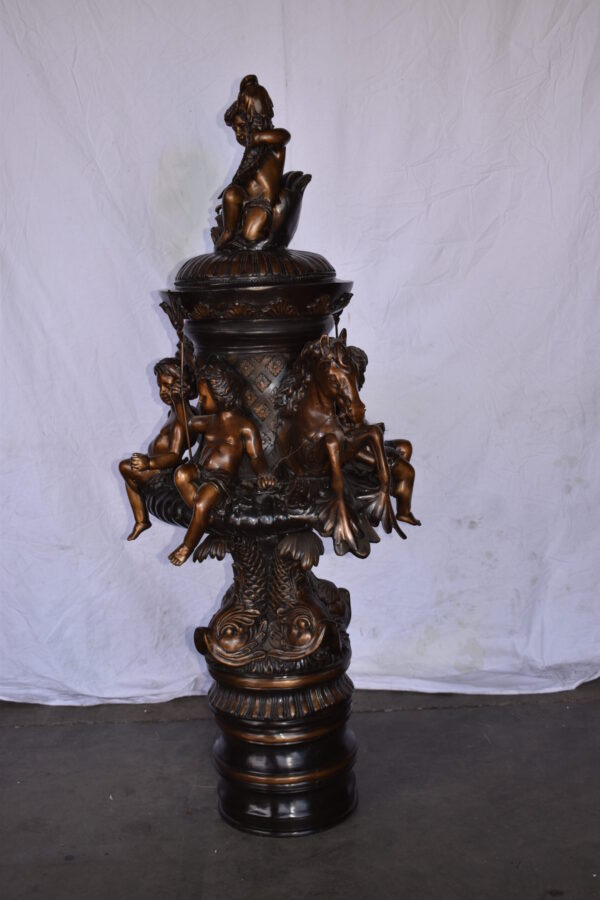 Impressive Large Cupid Fountain Made of Bronze Statue Size: 32" x 28" x 61"H - Image 3