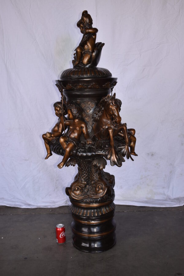 Impressive Large Cupid Fountain Made of Bronze Statue Size: 32" x 28" x 61"H - Image 4