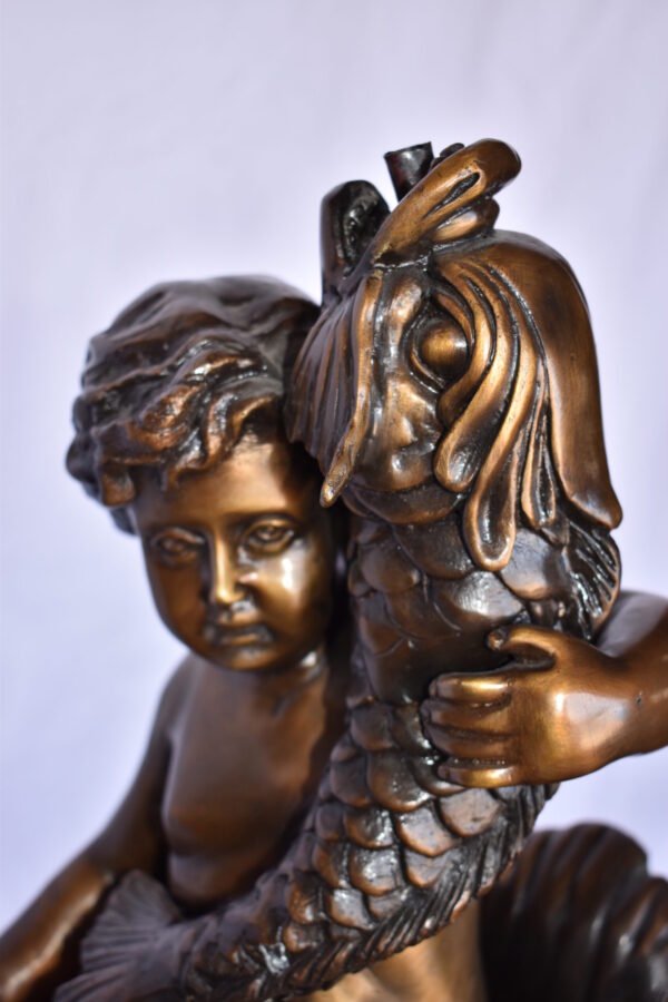 Impressive Large Cupid Fountain Made of Bronze Statue Size: 32" x 28" x 61"H - Image 7