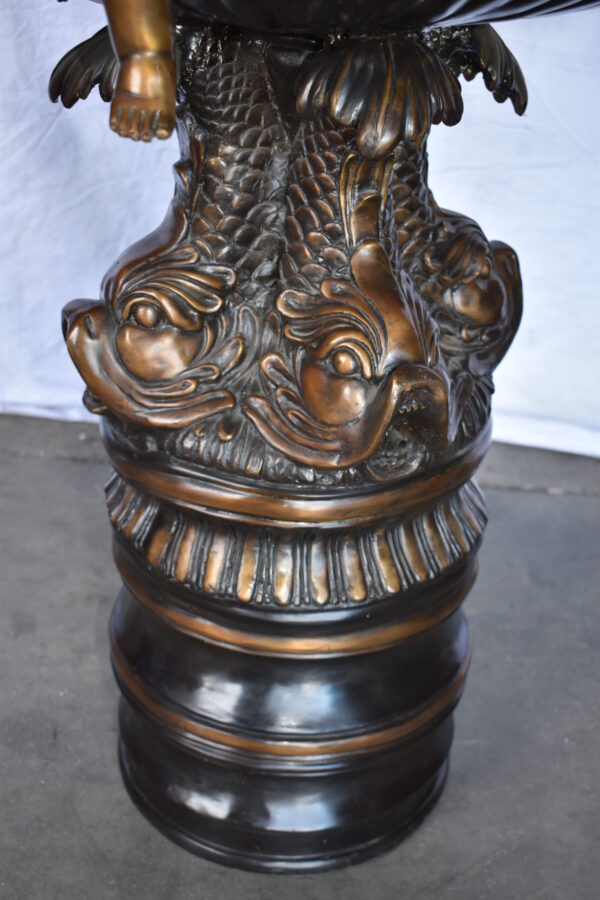 Impressive Large Cupid Fountain Made of Bronze Statue Size: 32" x 28" x 61"H - Image 11