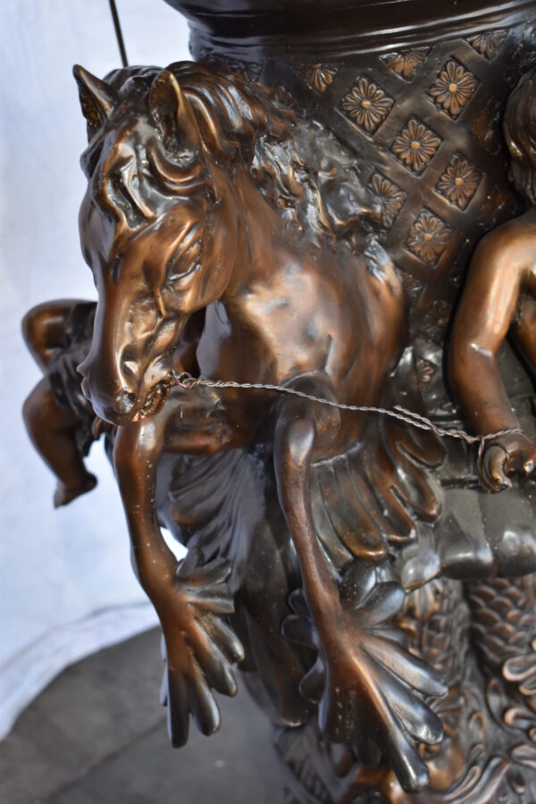Impressive Large Cupid Fountain Made of Bronze Statue Size: 32" x 28" x 61"H - Image 12