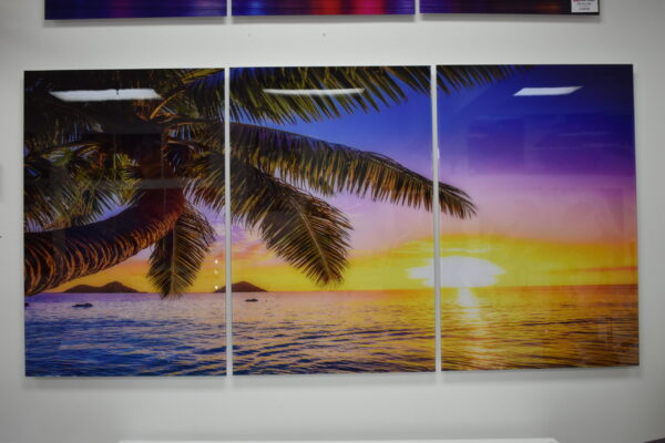 Tropical Sunrise Picture on A Large Three-Piece Acrylic Size: 1" x 78" x 39"H - Image 4