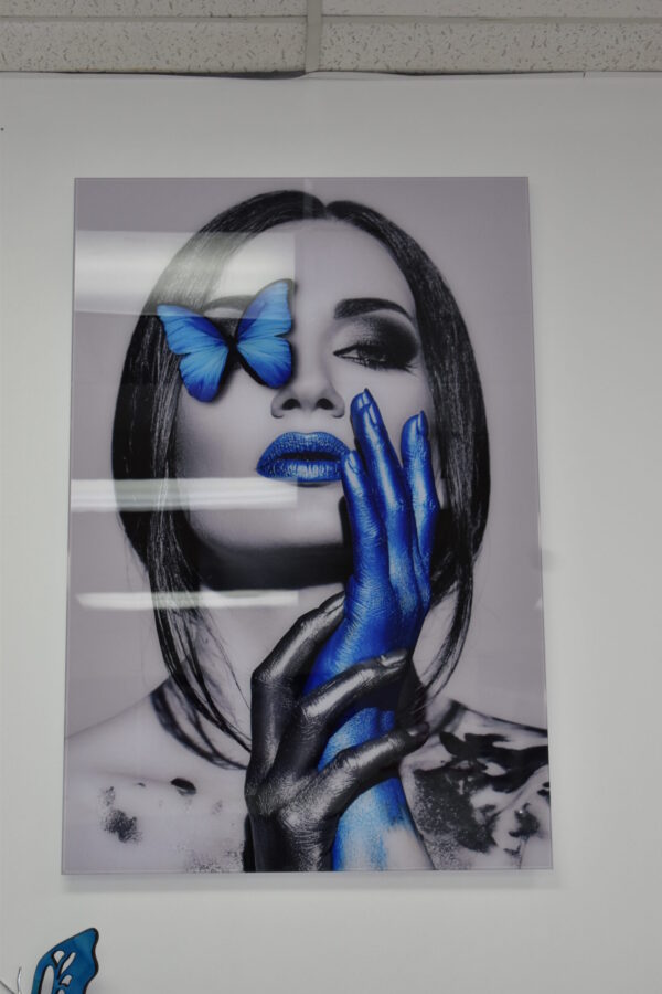 Blue Women Modern Painting on A Large Acrylic - Plexiglass Size: 1" x 31" x 47"H - Image 8