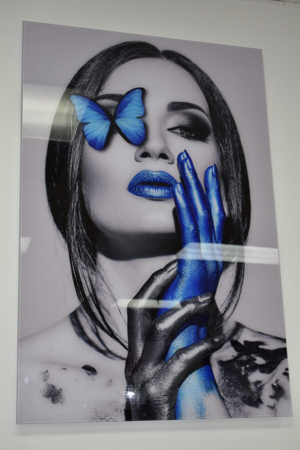 Blue Women Modern Painting on A Large Acrylic - Plexiglass Size: 1" x 31" x 47"H - Image 9