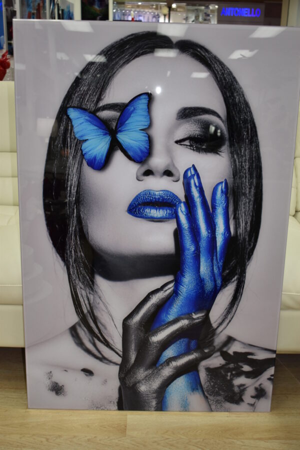 Blue Women Modern Painting on A Large Acrylic - Plexiglass Size: 1" x 31" x 47"H - Image 2