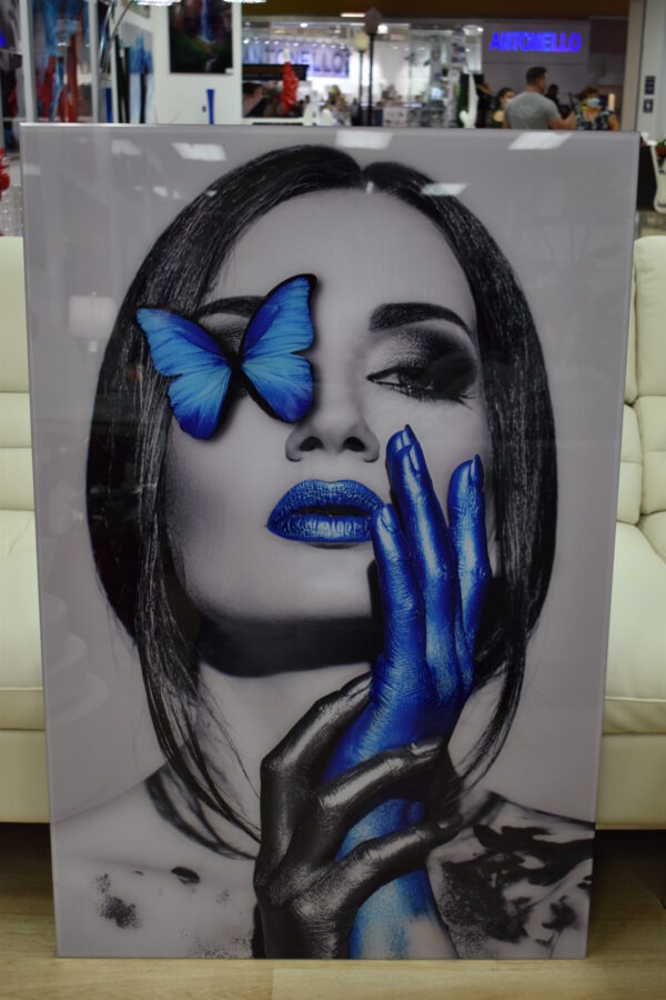 Blue Women Modern Painting on A Large Acrylic - Plexiglass Size: 1" x 31" x 47"H - Image 10
