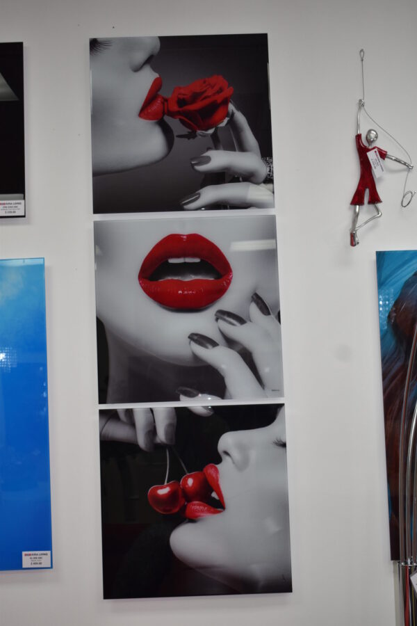 Three-Piece Modern Acrylic Painting of a Sensual Composition 1" x 72" x 23"H - Image 3
