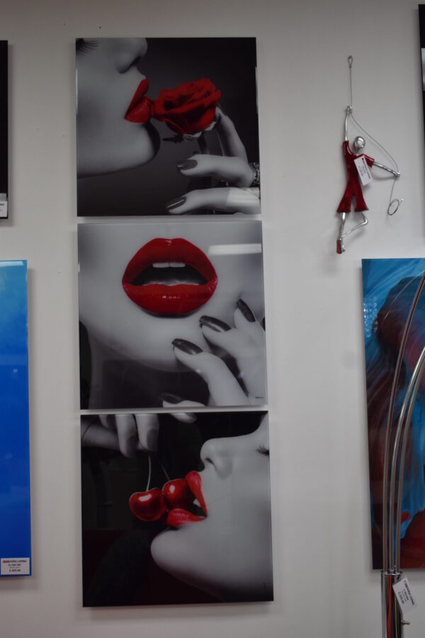 Three-Piece Modern Acrylic Painting of a Sensual Composition 1" x 72" x 23"H - Image 4