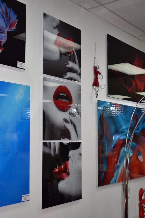 Three-Piece Modern Acrylic Painting of a Sensual Composition 1" x 72" x 23"H - Image 9